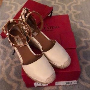 Valentino Leather d'Orsay espadrille